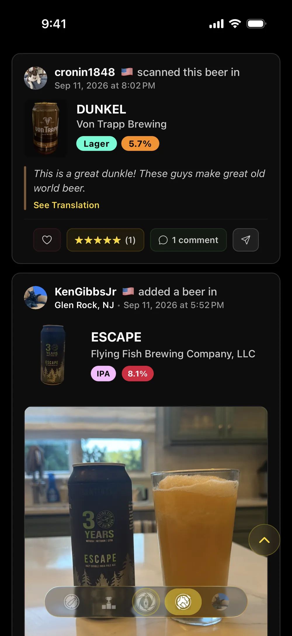 Activity feed