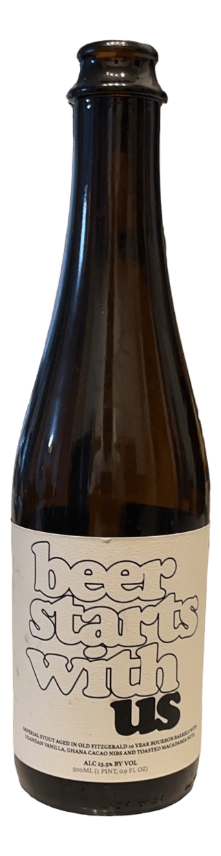 Beer Starts With Us bottle